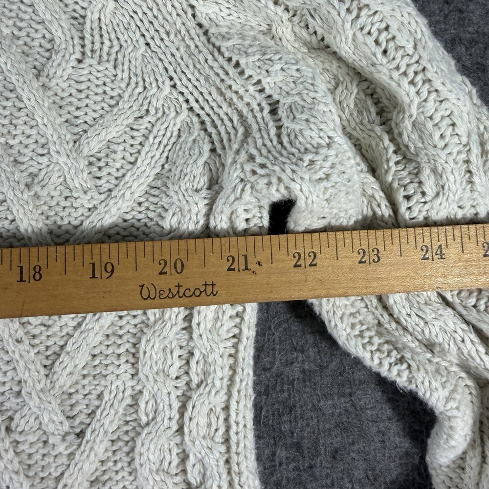 American Eagle Sweater Womens L Cotton Blend Cable Knit Fisherman Minimalist - Picture 3 of 8